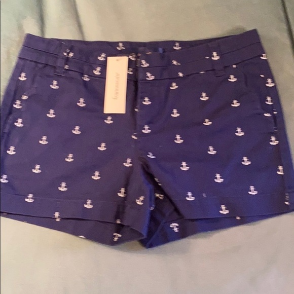 Blue Rain Pants - NWT FRANCESCA'S cute nautical shorts - size XS